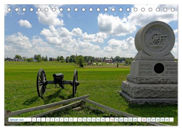 Produktbild: Gettysburg Military Park (Tischkalender 2026 DIN A5 quer), CALVENDO Monatskalender
