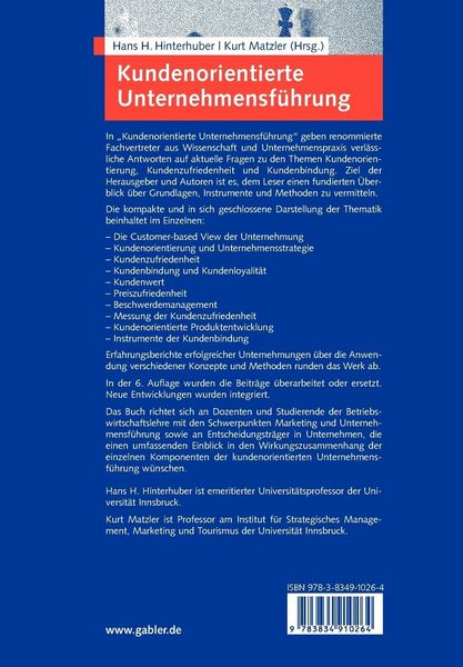 Produktbild: Kundenorientierte Unternehmensf&uuml;hrung
