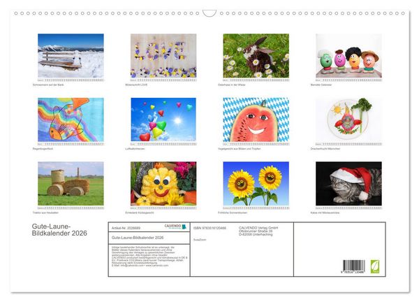 Produktbild: Gute-Laune-Bildkalender 2026 (Wandkalender 2026 DIN A2 quer), CALVENDO Monatskalender