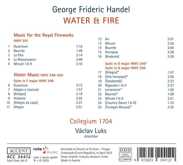Produktbild: Georg Friedrich H&auml;ndel: Water & Fire - Water Music