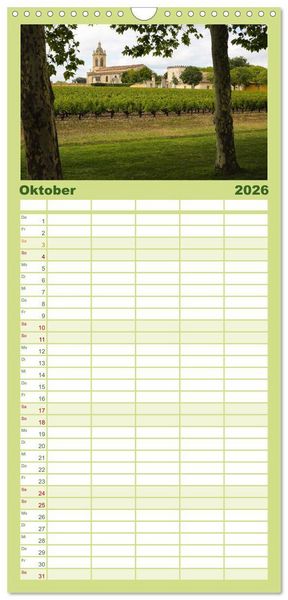 Produktbild: Familienplaner 2026 - Arcachon Bordeaux Cap Ferret mit 5 Spalten (Wandkalender, 21 x 45 cm) CALVENDO