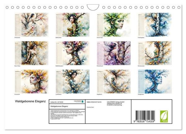 Produktbild: Waldgeborene Eleganz (Wandkalender 2026 DIN A4 quer), CALVENDO Monatskalender