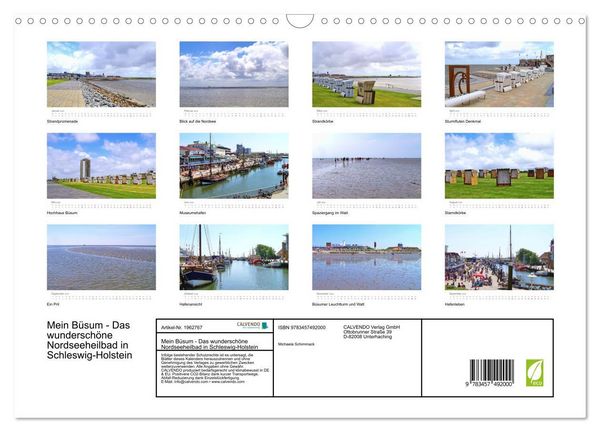 Produktbild: Mein B&uuml;sum - Das wundersch&ouml;ne Nordseeheilbad in Schleswig-Holstein (Wandkalender 2026 DIN A3 quer), CALVENDO Monatskalender