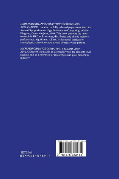 Produktbild: High Performance Computing Systems and Applications