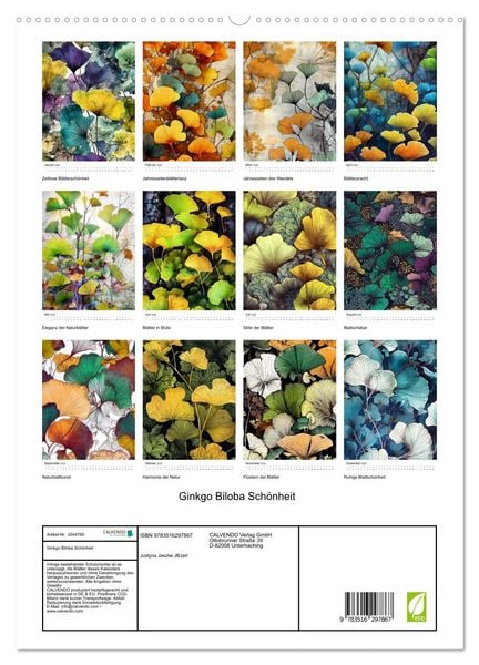Produktbild: Ginkgo Biloba Sch&ouml;nheit (hochwertiger Premium Wandkalender 2026 DIN A2 hoch), Kunstdruck in Hochglanz