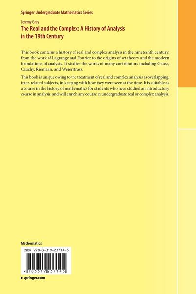 Produktbild: The Real and the Complex: A History of Analysis in the 19th Century