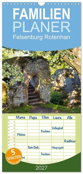 Produktbild: Familienplaner 2027 - Felsenburg Rotenhan mit 5 Spalten (Wandkalender, 21 x 45 cm) CALVENDO