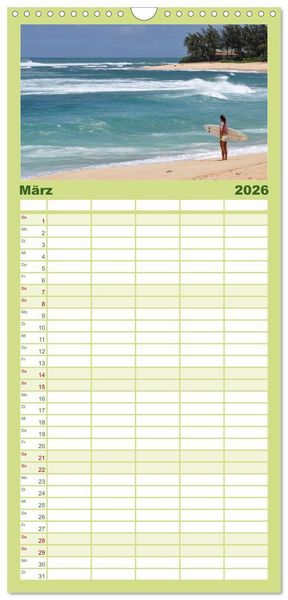 Produktbild: Familienplaner 2026 - Hawaii - Land of Aloha mit 5 Spalten (Wandkalender, 21 x 45 cm) CALVENDO