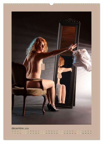 Produktbild: Lingerie dans le miroir (Calendrier mural 2026 DIN A2 horizontal) calendrier de bureau