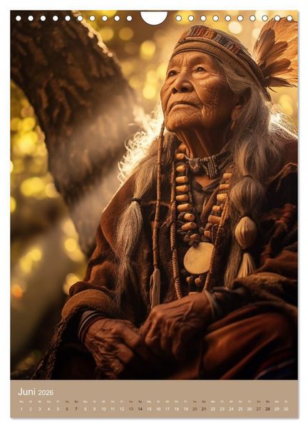 Produktbild: Schamanische Seelen: Mystische Indianerportraits (Wandkalender 2026 DIN A4 hoch), CALVENDO Monatskalender