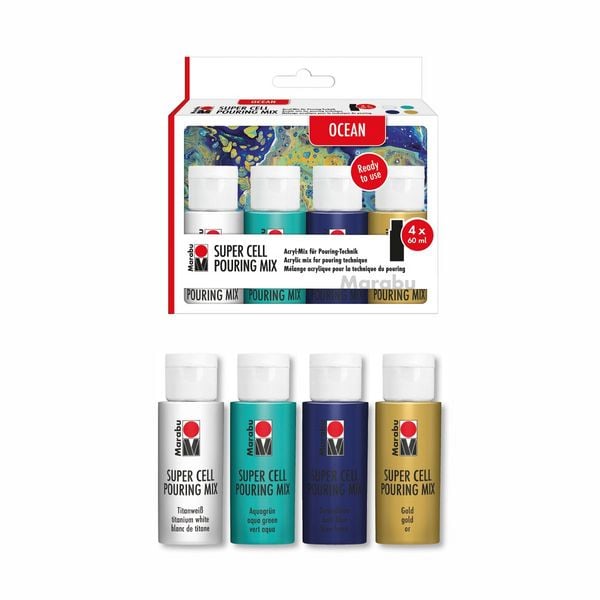 Produktbild: Marabu Super Cell Pouring Mix OCEAN 4x 60ml