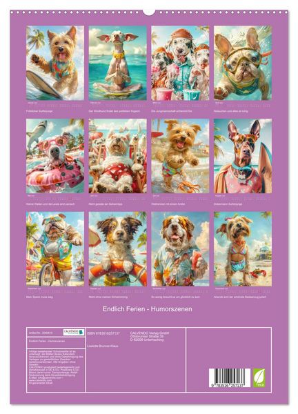 Produktbild: Endlich Ferien - Humorszenen (hochwertiger Premium Wandkalender 2026 DIN A2 hoch), Kunstdruck in Hochglanz