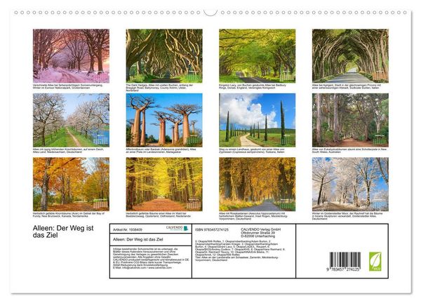 Produktbild: Alleen: Der Weg ist das Ziel (hochwertiger Premium Wandkalender 2026 DIN A2 quer), Kunstdruck in Hochglanz