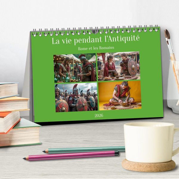 Produktbild: La vie pendant l'Antiquit&eacute; - Rome et les Romains (Calendrier de bureau 2026 DIN A5 vertical), CALVENDO calendrier mensuel