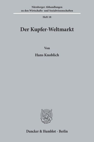 Produktbild: Der Kupfer-Weltmarkt.