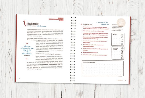 Produktbild: Die Rauhn&auml;chte - Im Fluss der Zeiten: Ein Workbook f&uuml;r die 12 heiligen N&auml;chte mit viel Raum f&uuml;r eigene Notizen