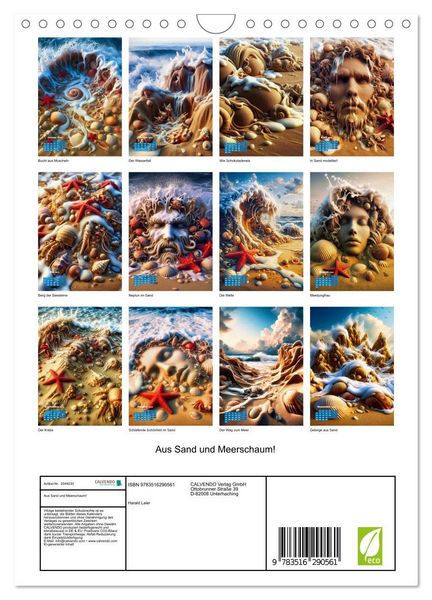 Produktbild: Aus Sand und Meerschaum! (Wandkalender 2026 DIN A4 hoch), CALVENDO Monatskalender