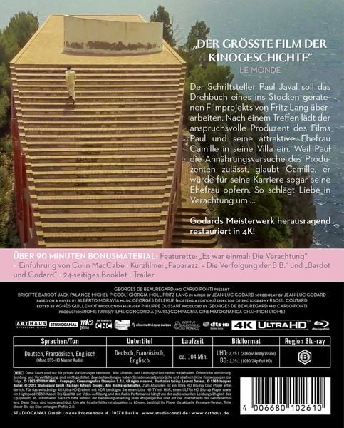 Produktbild: Die Verachtung - Le M&eacute;pris - 60th Anniversary Edition (+ Blu-ray)