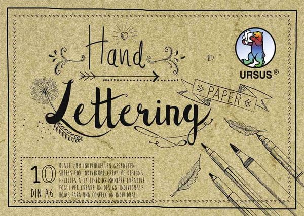 URSUS Basispapiere / Zeichen & Künstlerbedarf Handlettering-Block/Elefantenhaut, 190 g/m², DIN A6, 10 Blatt, Farbe Chamo