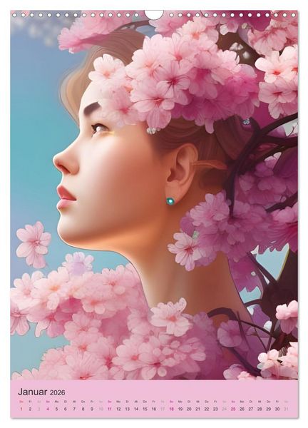 Produktbild: Japanische Kirschbl&uuml;ten - Portraits zum Tr&auml;umen (Wandkalender 2026 DIN A3 hoch), CALVENDO Monatskalender