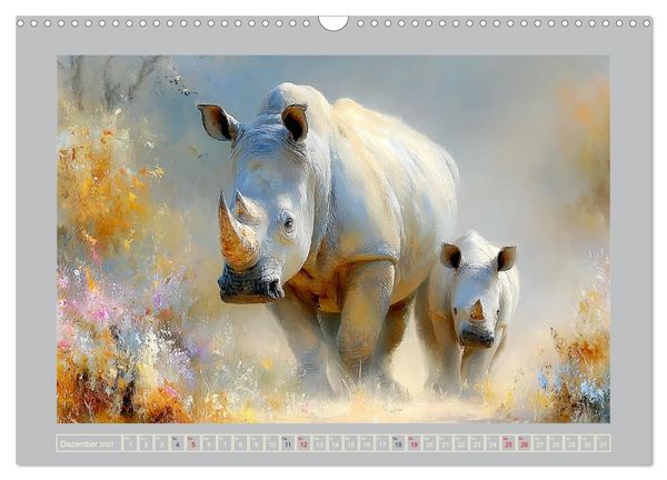 Produktbild: Nash&ouml;rner. M&auml;chtige Rhinos in der Grassavanne (Wandkalender 2027 DIN A3 quer), CALVENDO Monatskalender
