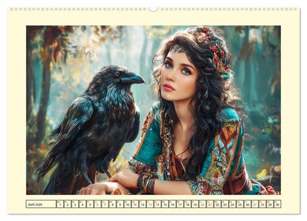 Produktbild: Waldgefl&uuml;ster. Die mystischen Frauen der alten Pfade (Wandkalender 2026 DIN A2 quer), CALVENDO Monatskalender