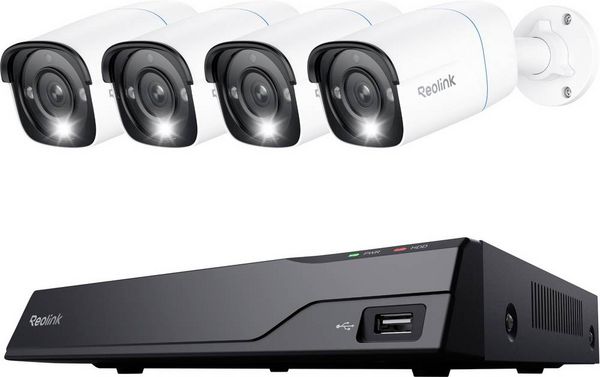 Reolink NVS8-8MB4 LAN IP-Überwachungskamera-Set 8-Kanal mit 4 Kameras 3840 x 2160 Pixel