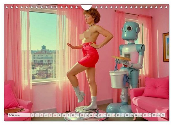 Produktbild: Atomic Beauties &ndash; The Retro Future Calendar (Wandkalender 2026 DIN A4 quer), CALVENDO Monatskalender