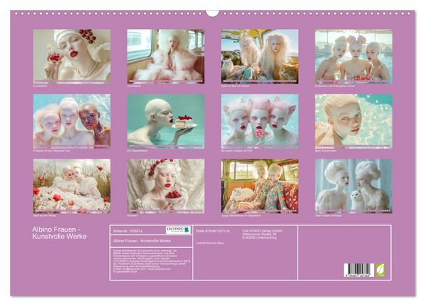 Produktbild: Albino Frauen - Kunstvolle Werke (Wandkalender 2026 DIN A2 quer), CALVENDO Monatskalender