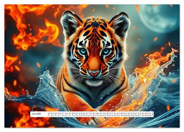 Produktbild: Fantasievolle K&ouml;nige der Wildnis (hochwertiger Premium Wandkalender 2026 DIN A2 quer), Kunstdruck in Hochglanz