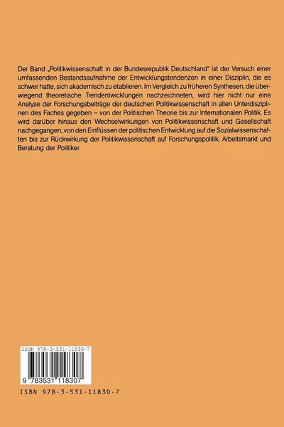 Produktbild: Politikwissenschaft in der Bundesrepublik Deutschland