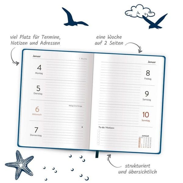 Produktbild: TR&Ouml;TSCH - Taschenkalender A6 Soft Touch Maritim 2027