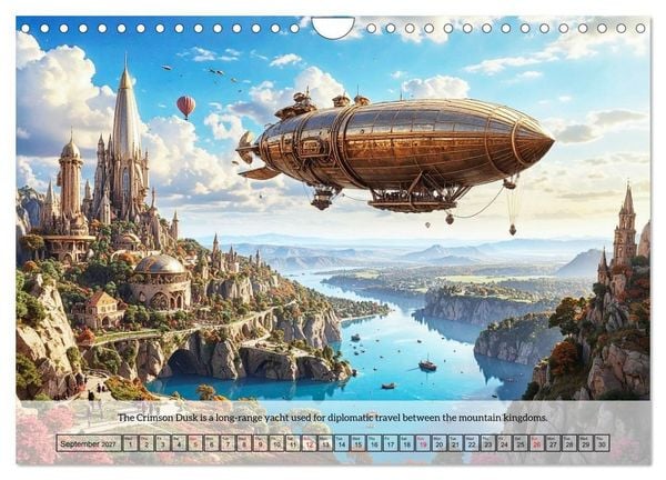 Produktbild: Chronicles of the crimson sky - A Steampunk Journey (Wall Calendar 2027 DIN A4 landscape), CALVENDO 12 Month Wall Calendar