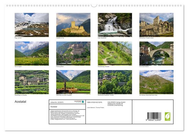 Produktbild: Aostatal (hochwertiger Premium Wandkalender 2026 DIN A2 quer), Kunstdruck in Hochglanz