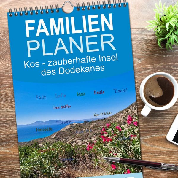 Produktbild: Familienplaner 2026 - Kos - zauberhafte Insel des Dodekanes mit 5 Spalten (Wandkalender, 21 x 45 cm) CALVENDO