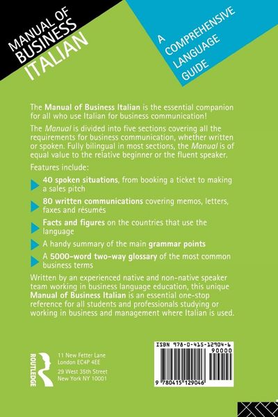 Produktbild: Manual of Business Italian