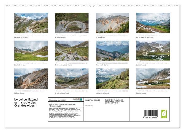 Produktbild: Le col de l'Izoard sur la route des Grandes Alpes (Calendrier mural 2026 DIN A2 vertical) calendrier de bureau