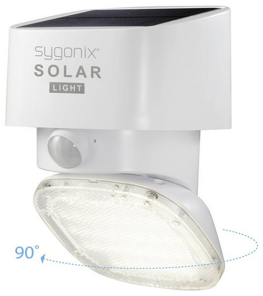 Produktbild: Sygonix SY-4673534 Solar-Au&szlig;enwandleuchte mit Bewegungsmelder LED LED fest eingebaut 20 W Wei&szlig;