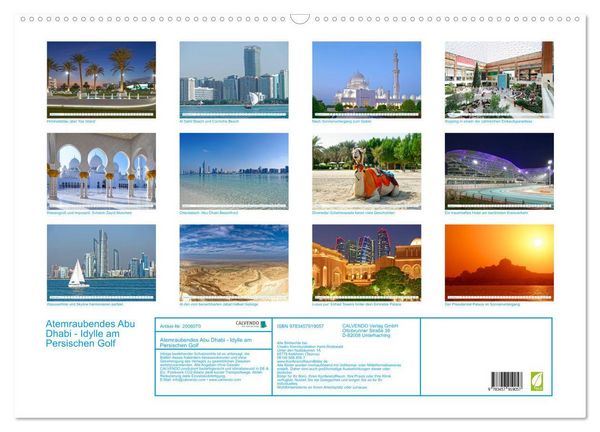 Produktbild: Atemraubendes Abu Dhabi - Idylle am Persischen Golf (Wandkalender 2026 DIN A2 quer), CALVENDO Monatskalender
