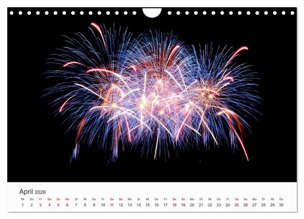 Produktbild: Feuerwerke - Kunstwerke am Himmel (Wandkalender 2026 DIN A4 quer), CALVENDO Monatskalender