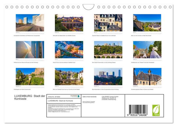 Produktbild: LUXEMBURG Stadt der Kontraste (Wandkalender 2026 DIN A4 quer), CALVENDO Monatskalender