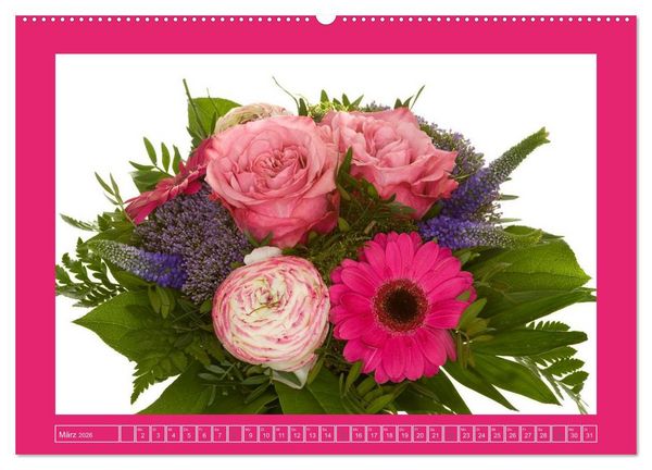 Produktbild: F&uuml;r jeden Monat ein Dankesch&ouml;n an Dich! - 12 Blumenstr&auml;u&szlig;e (hochwertiger Premium Wandkalender 2026 DIN A2 quer), Kunstdruck in Hochglanz