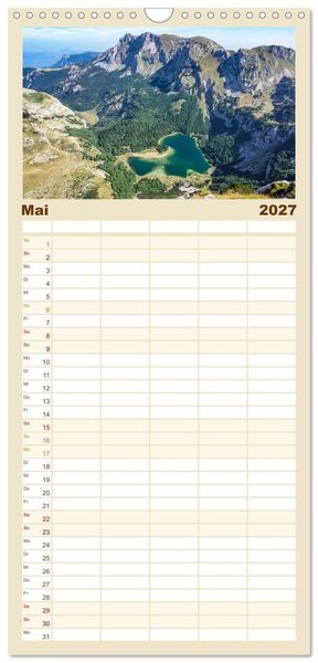 Produktbild: Familienplaner 2027 - Sutjeska-Nationalpark mit 5 Spalten (Wandkalender, 21 x 45 cm) CALVENDO