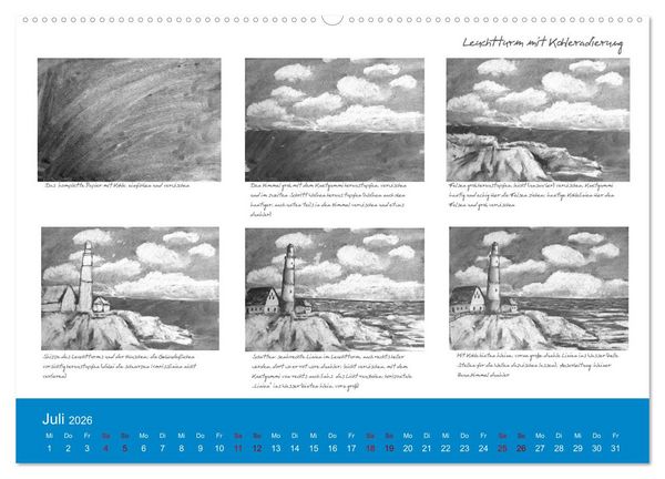 Produktbild: Mal einfach mit ! 12 ausf&uuml;hrliche Schritt f&uuml;r Schritt Anleitungen (hochwertiger Premium Wandkalender 2026 DIN A2 quer), Kunstdruck in Hochglanz