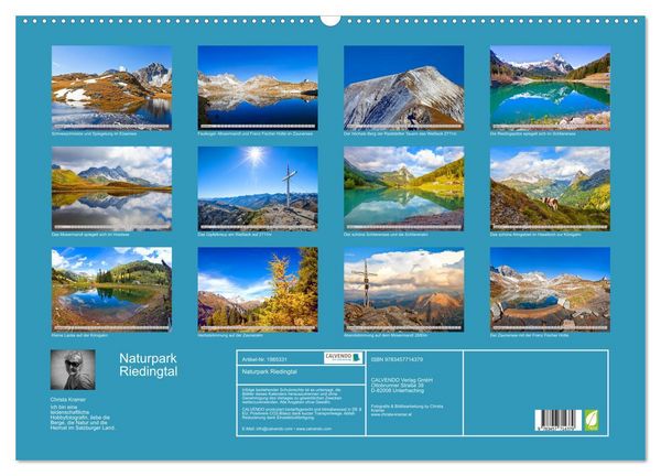 Produktbild: Naturpark Riedingtal (Wandkalender 2026 DIN A2 quer), CALVENDO Monatskalender