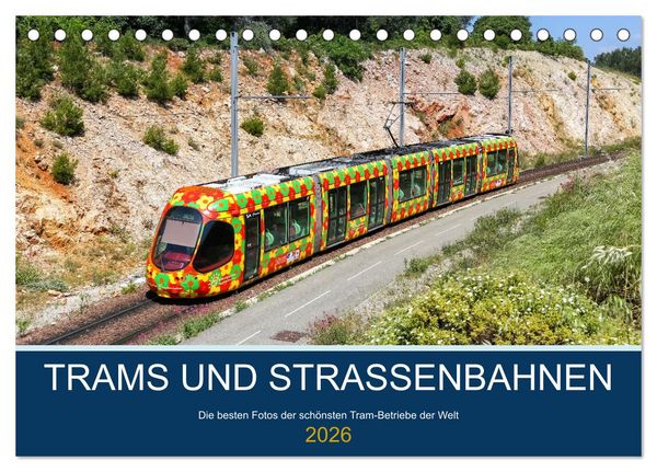Produktbild: Trams und Stra&szlig;enbahnen (Tischkalender 2026 DIN A5 quer), CALVENDO Monatskalender