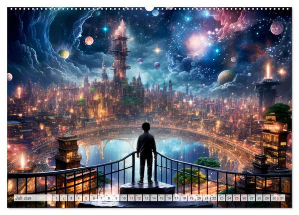 Produktbild: SCIENCE-FICTION Leben auf fernen Planeten (hochwertiger Premium Wandkalender 2026 DIN A2 quer), Kunstdruck in Hochglanz