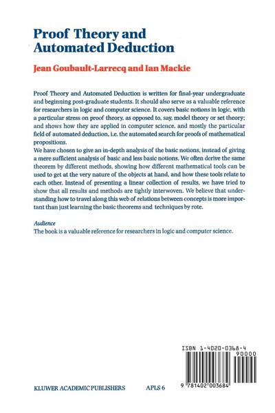 Produktbild: Proof Theory and Automated Deduction