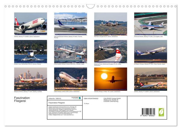 Produktbild: Faszination Fliegerei (Wandkalender 2026 DIN A3 quer), CALVENDO Monatskalender