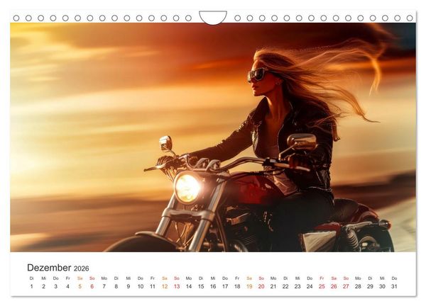 Produktbild: Frauen Power Motorrad (Wandkalender 2026 DIN A4 quer), CALVENDO Monatskalender